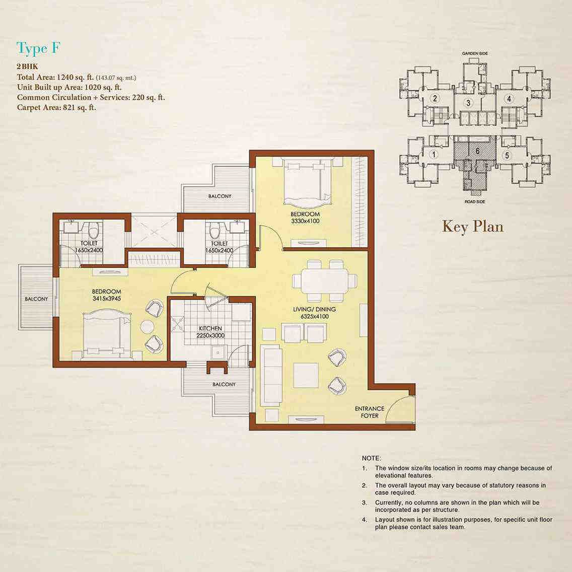 4 BHK floor plan, ATS Dolce