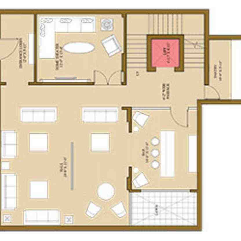 4 BHK floor plan, ATS Pristine Golf Villas