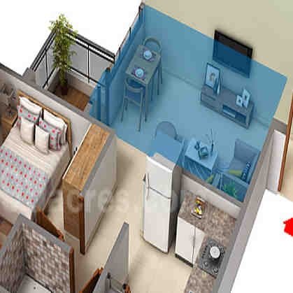 1 BHK floor plan, Godrej Infinity