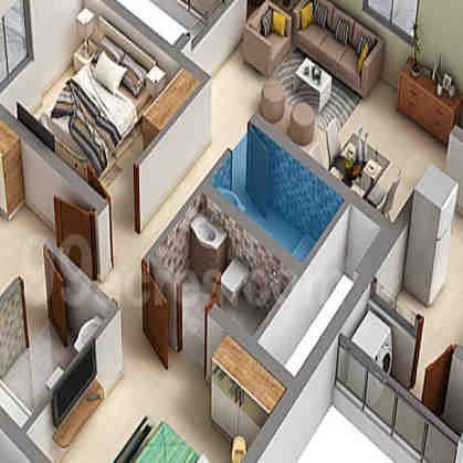 3 BHK floor plan, Godrej Infinity