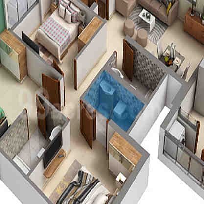 3 BHK floor plan, Godrej Infinity