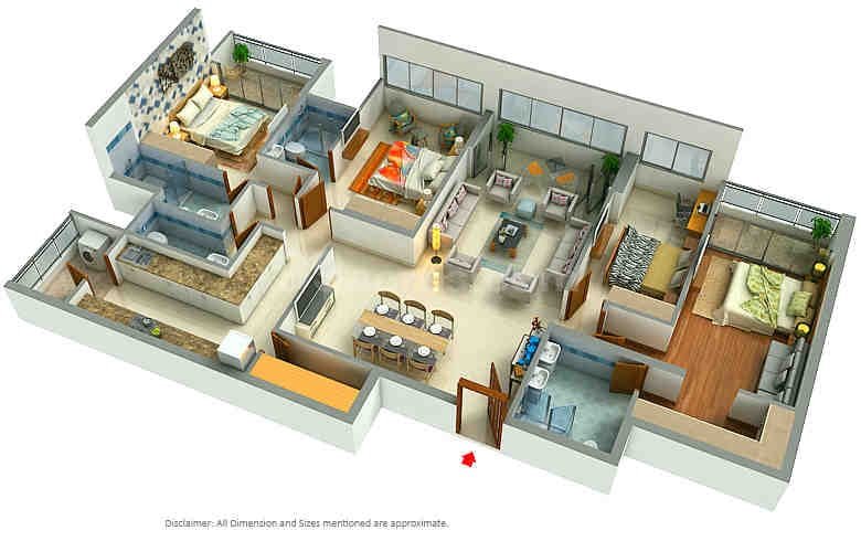 4 BHK floor plan, Godrej Origins