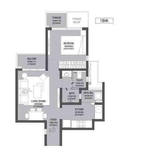 1 BHK floor plan, Godrej Eternity