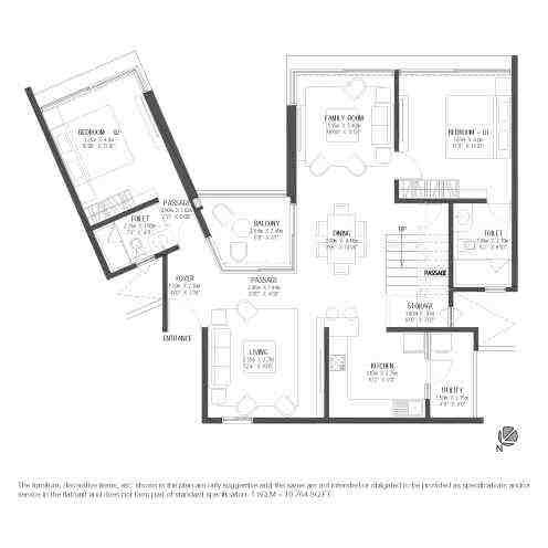 4 BHK floor plan, Godrej Reflections